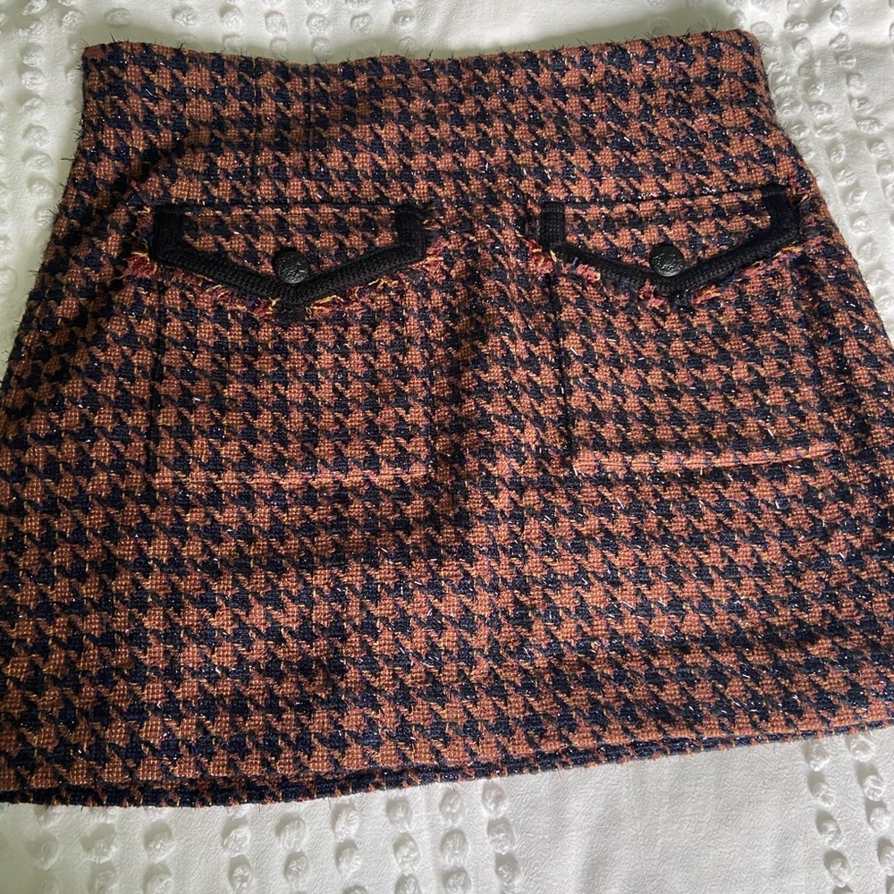 Veronica Beard Houndstooth Mini Skirt NWOT